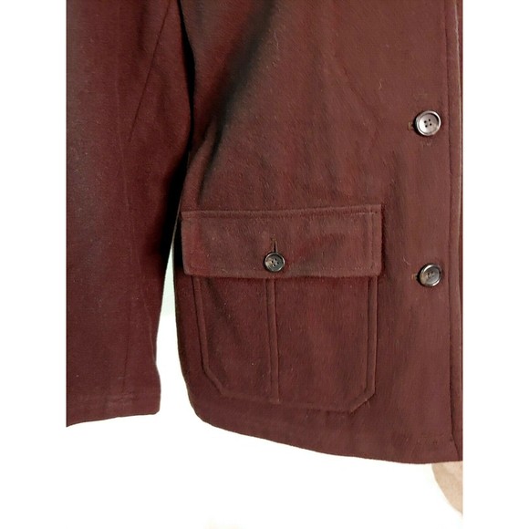 J Crew Womens Wool Coat Sz Petite Small Dark Brown Button Front PS Pockets - Picture 2 of 6